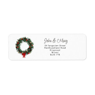 Change of Address sticker christmas wreath