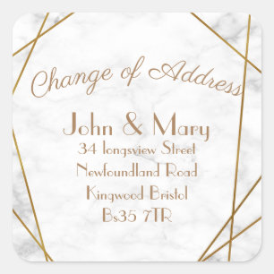 Change of Address sticker return address marble
