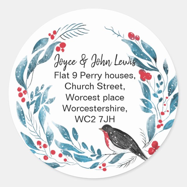 Change of Address Sticker wreath (Front)