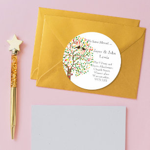 Change of Address Stickers autumn fall family tree