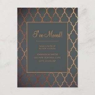 Change of Address Vintage Brown Copper Orange Postcard