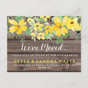 Change of address we have moved house floral announcement postcard