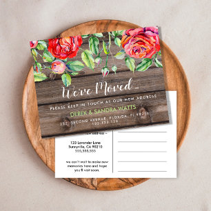 Change of address we have moved house floral announcement postcard