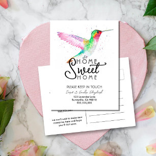 Change of address we have moved hummingbird announcement postcard