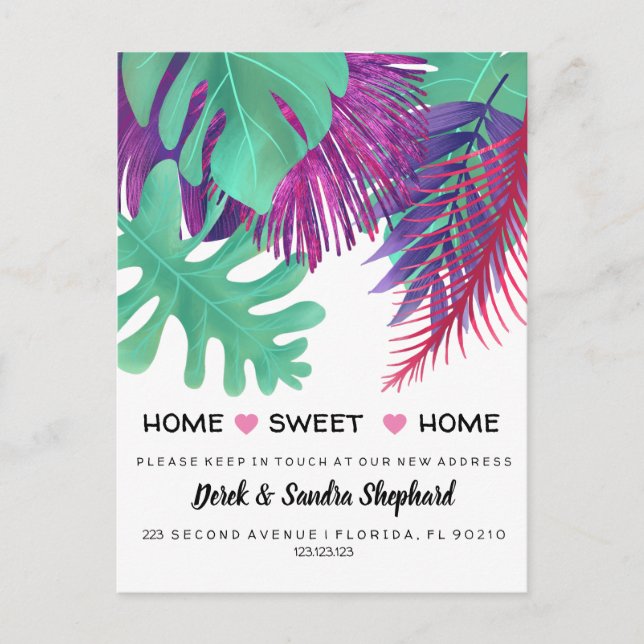 Change of address we have moved tropical announcement postcard (Front)