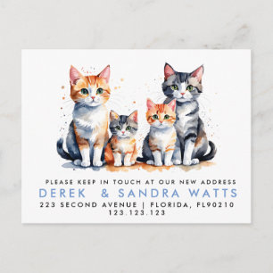 change of address we've moved announcement cats postcard