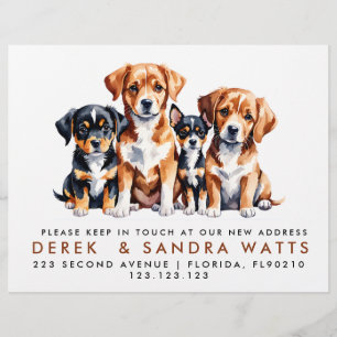 change of address we've moved announcement dogs flyer