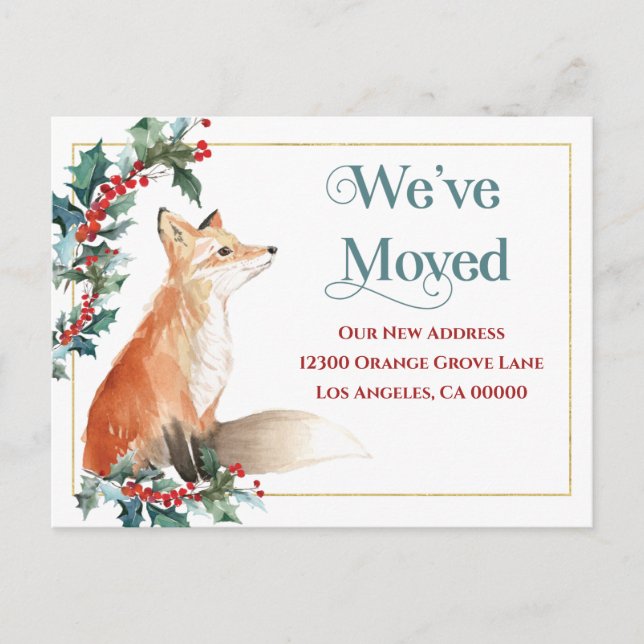 Change Of Address We've Moved Holiday Announcement Postcard (Front)
