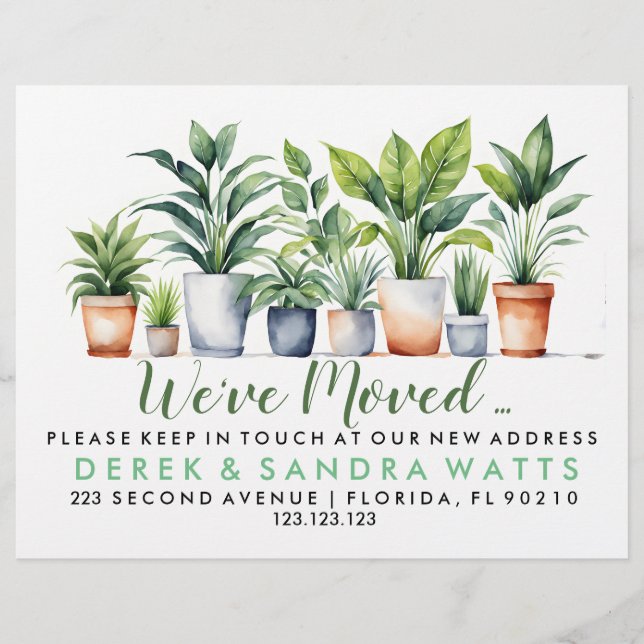 Change of address we've moved plant pots  flyer (Front)
