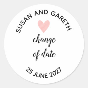change of date classic round sticker