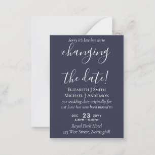 Change of Date Wedding Postponement Photo Invite