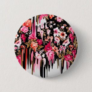 Change of Heart, melting floral pattern 6 Cm Round Badge