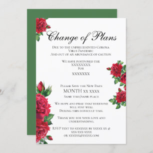 Change of Plans Announcement