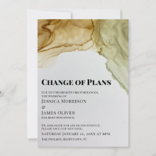 Change of Plans Artsy Inks Postponed Wedding Card