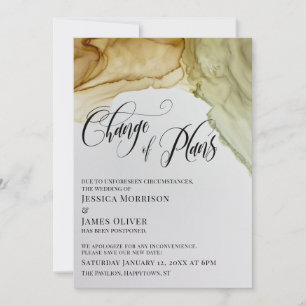 Change of Plans Artsy Inks Postponed Wedding Card