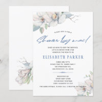 Change of plans blue floral baby shower by mail