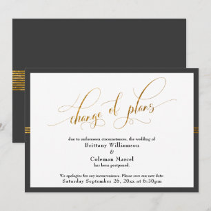 Change of Plans Elegant Grey w/ Gold Stripe Card
