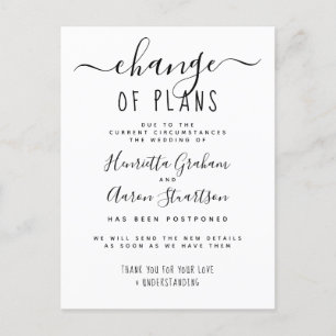 Change Of Plans Elegant New Date Announcement