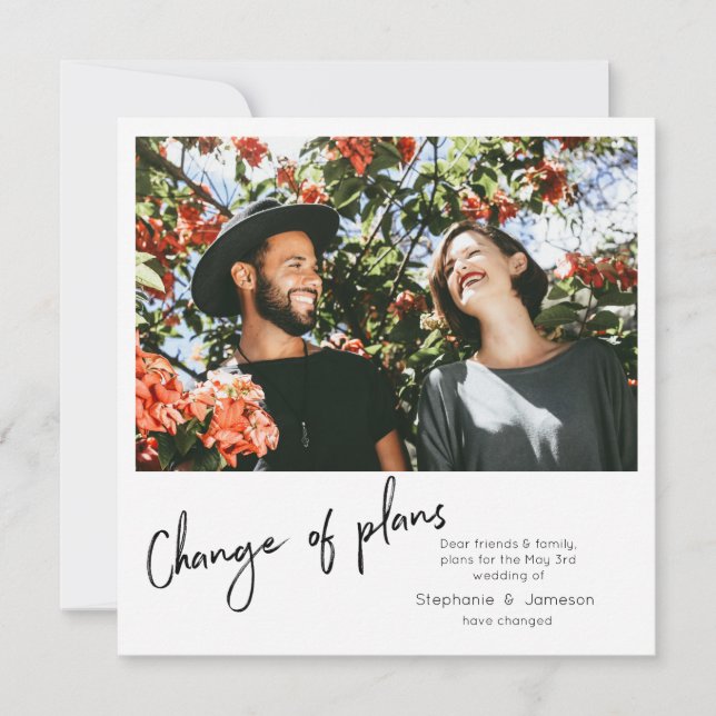 Change of Plans Instant Photo & Typography Invitation (Front)
