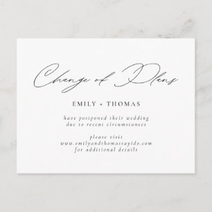 Change of Plans Minimalist Modern Script Postcard