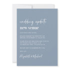 Change of Plans New Venue Dusty Blue Wedding