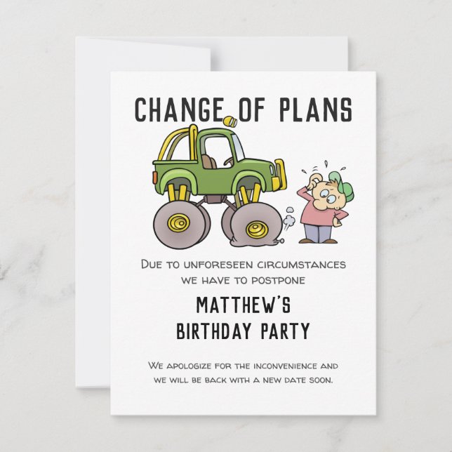 Change Of Plans Party Cancellation Postpone Humour (Front)