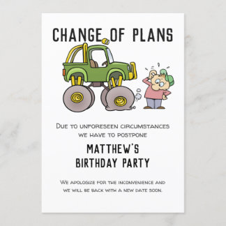 Change Of Plans Party Cancellation Postpone Humour Invitation
