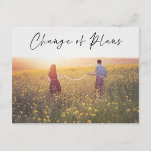 Change of Plans Photo Wedding Date Announcement Postcard