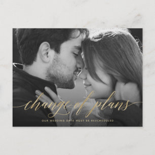 Change of Plans   Photo Wedding Postponement Postcard