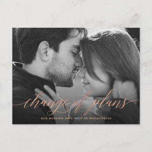 Change of Plans   Photo Wedding Postponement Postcard