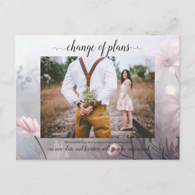 Change of Plans Pink Daisies Postcard (Front)