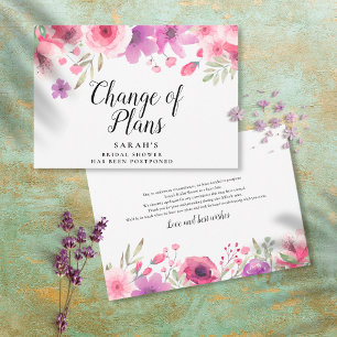 Change of Plans Postponed Floral Bridal Shower Save The Date