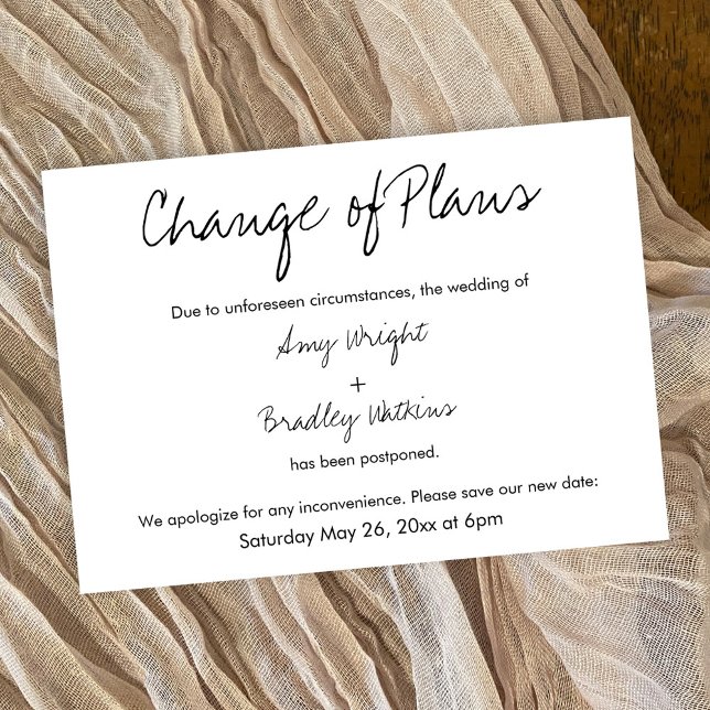 "Change of Plans" Postponed Wedding Announcement (Creator Uploaded)