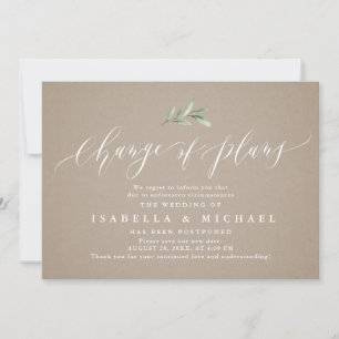 Change Of Plans Postponed Wedding Announcement