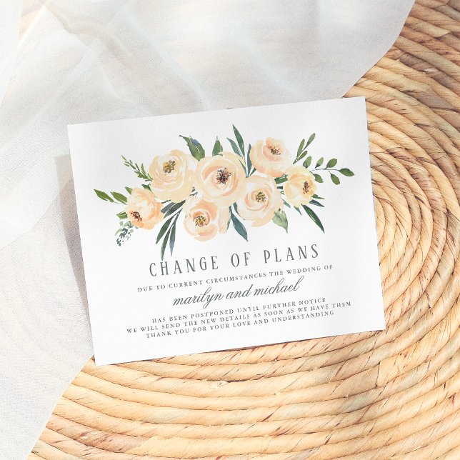 Change Of Plans Updated Plans Wedding Postponement Invitation Postcard (Creator Uploaded)