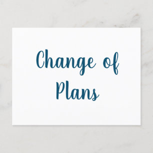 Change of plans wedding cancellation postponement postcard