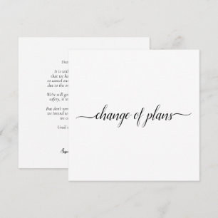 Change of Plans Wedding Cancelled or Rescheduled Announcement
