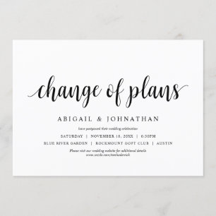 Change of plans, Wedding Change the date Invitation