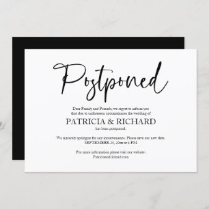 Change Of Plans Wedding Postponed Announcement