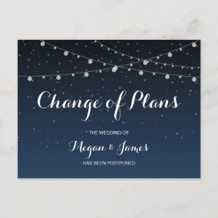 Change of Plans Wedding Postponed Postcard