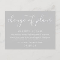Change of Plans Wedding Postponement