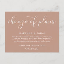 Change of Plans Wedding Postponement