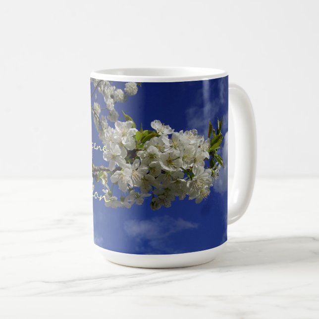 Change of Scene Inspiration Slogan Cherry Blossoms Coffee Mug (Front Right)