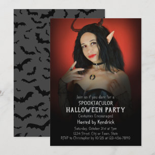 Change Photo Image Halloween Costume Party Invitation