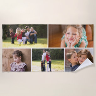 Change photos and create your own photo collage beach towel
