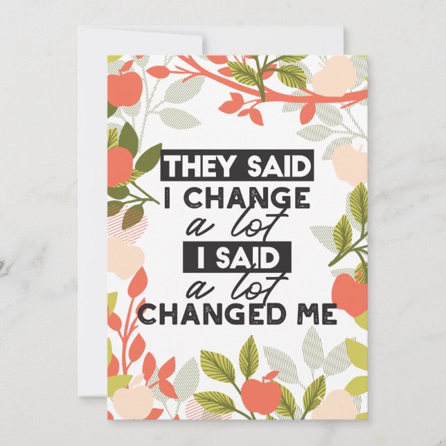 Change Quotes with Apple Fruit Tree Pattern Holiday Card (Front)