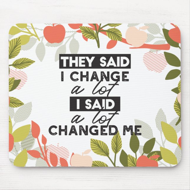 Change Quotes with Apple Fruit Tree Pattern Mouse Mat (Front)