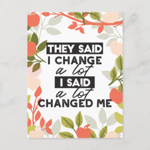 Change Quotes with Apple Fruit Tree Pattern Postcard
