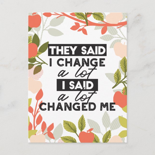 Change Quotes with Apple Fruit Tree Pattern Postcard (Front)