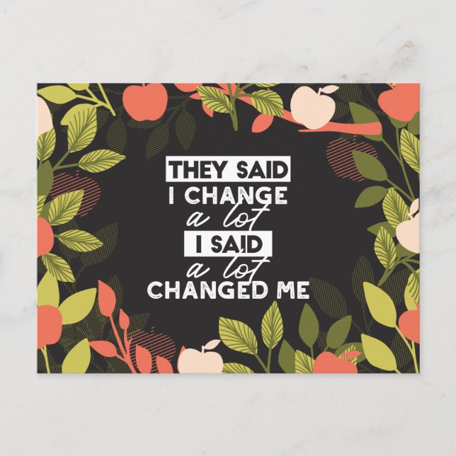 Change Quotes with Apple Tree Pattern Alt Ver Postcard (Front)